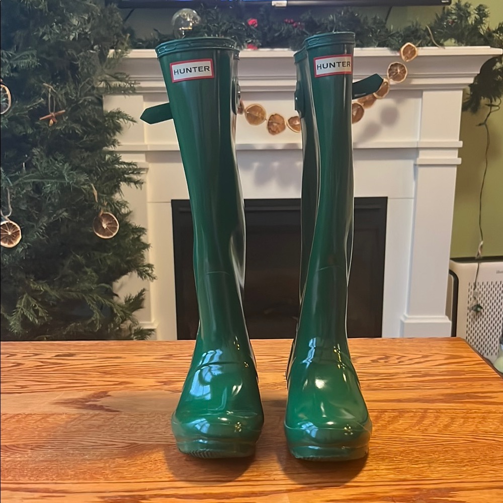 Hunter Green Rain Boots